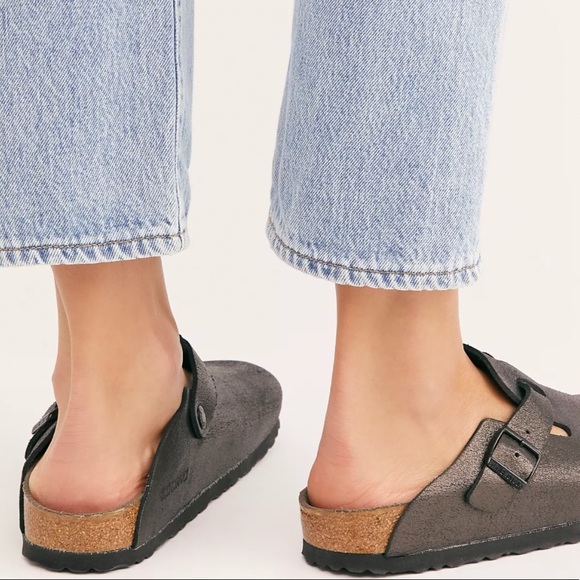 Birkenstock Boston Washed Metallic Antique Black - Picture 2 of 9